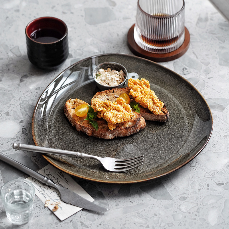 Nordic ins horno vajilla de cerámica restaurante del hotel placa irregular de sushi Placa de carne placa de la casa