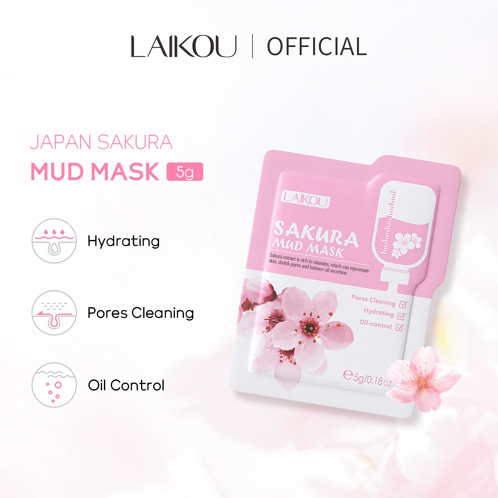 Locome вишневый вишневый грязь маска в мешках 5 г увлажняющих увлажняющих средств по уходу за кожей на английском языке