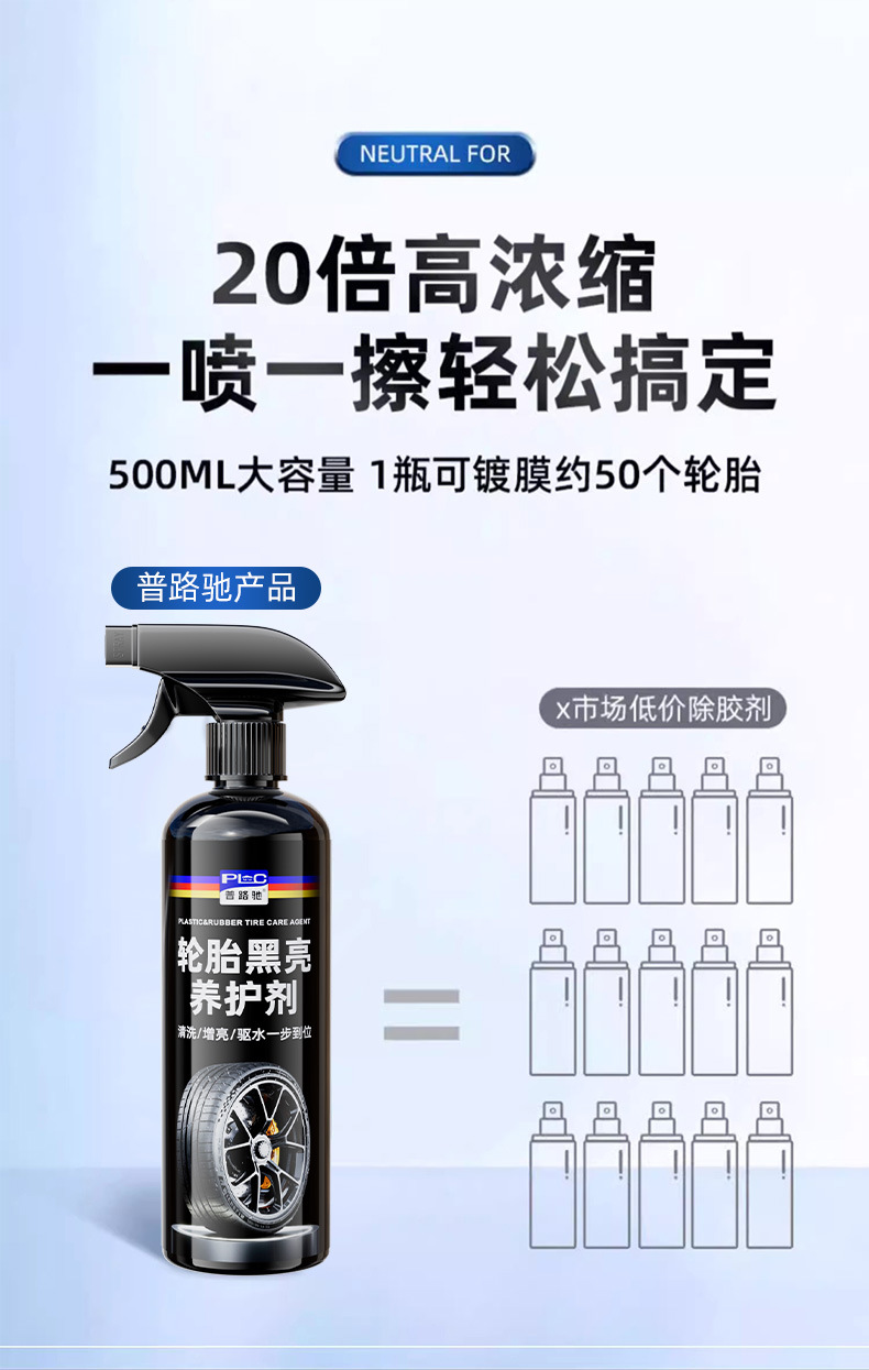 Tire Shine Agent, Black Gloss Anti-Aging Car Tire Wax, Rubber and Plastic Cleaner, Waterproof Tire Maintenance Glaze