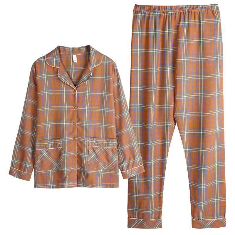 Pijamas traje de algodón puro Mujer % primavera y otoño verano manga larga dulce REDUCCIÓN DE EDAD homewear al aire libre