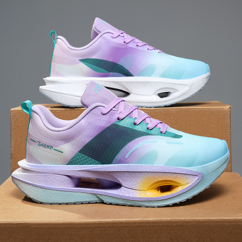 Tendencia nacional, fondo realmente explosivo, estilo de pareja, zapatos deportivos de aumento casual, zapatos para correr para estudiantes de rebote de amortiguación ultraligeros de todo fósforo para hombres y mujeres