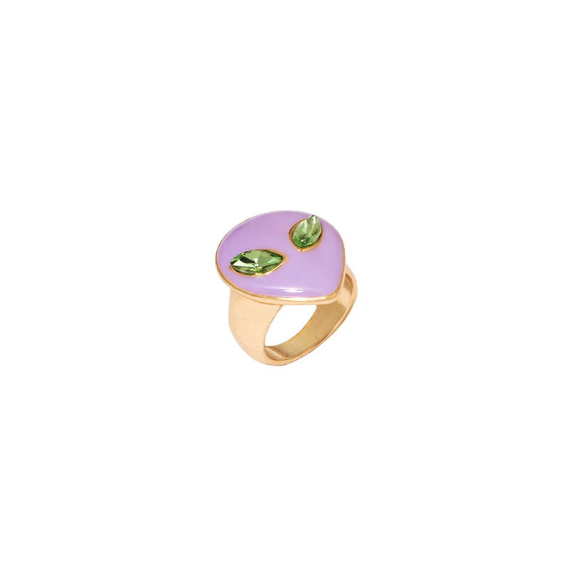 Retro Fashion Diamond Alien Ring display picture 1