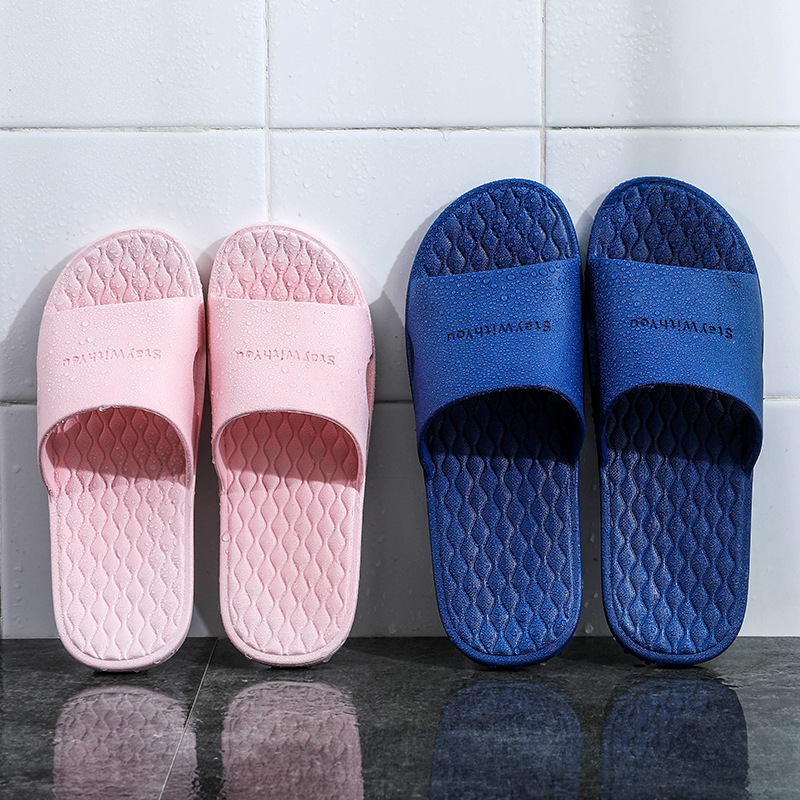 Couple Cute Home Supermarket Plastic Slippers Summer Hotel Bathroom Bath Soft Bottom Non-Slip Slippers