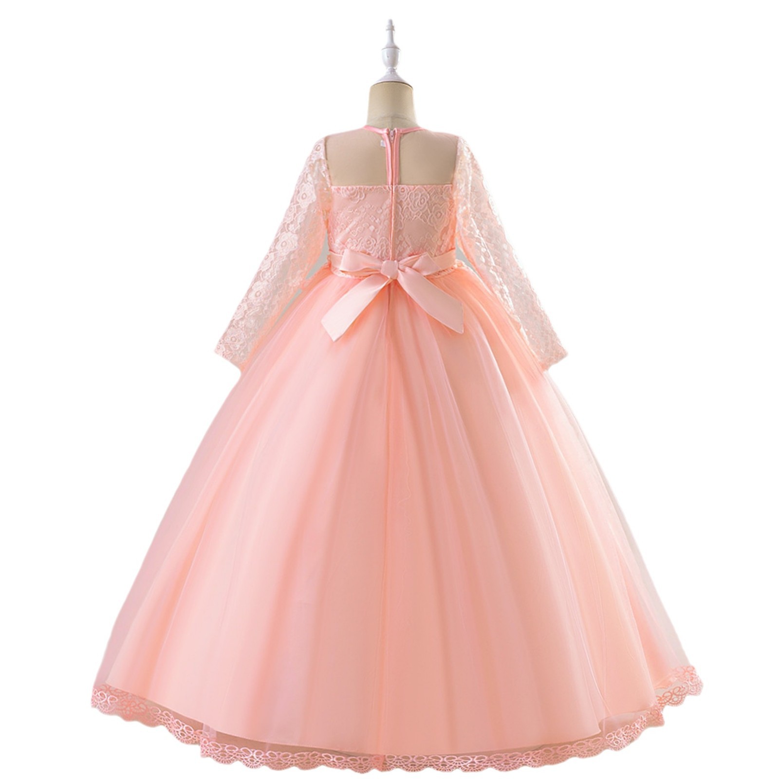Europa y América Amazon suministro vestido de flores de encaje niña princesa ping vestido de boda infantil vestido de noche