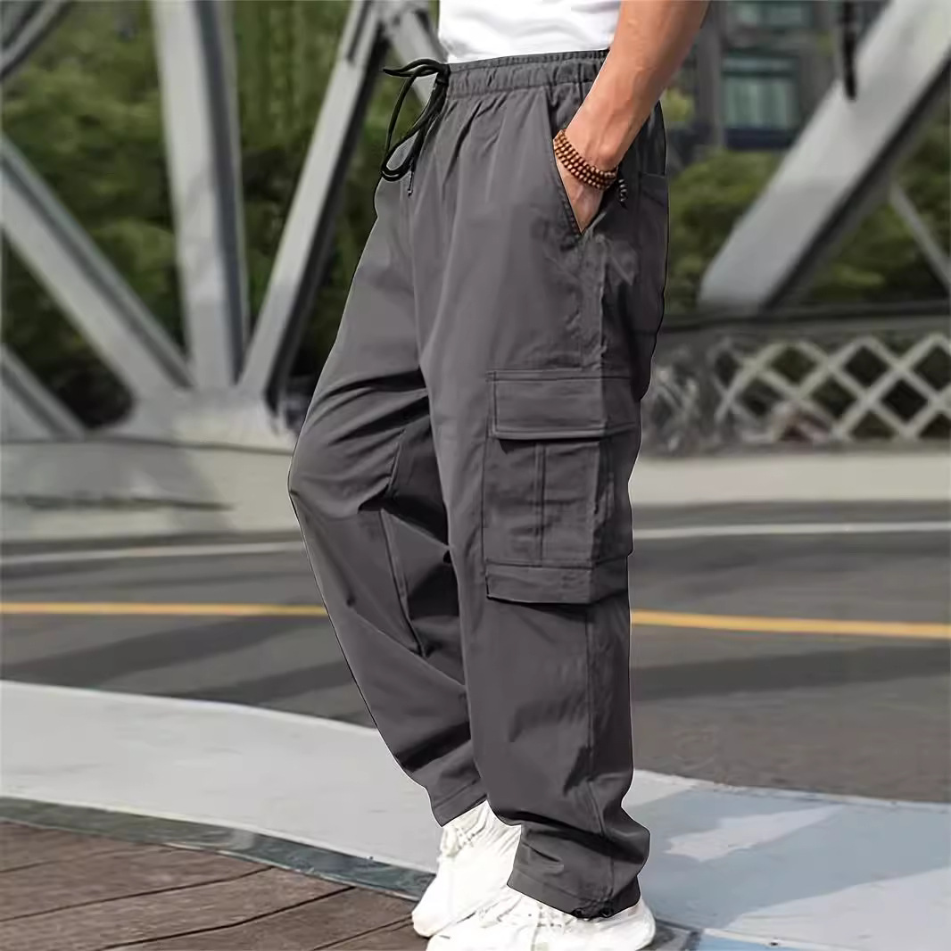 2024 Spring and Autumn Youth Casual Work Clothes Long Loose Straight Outdoor Sports Running Pants Men_voghion.com