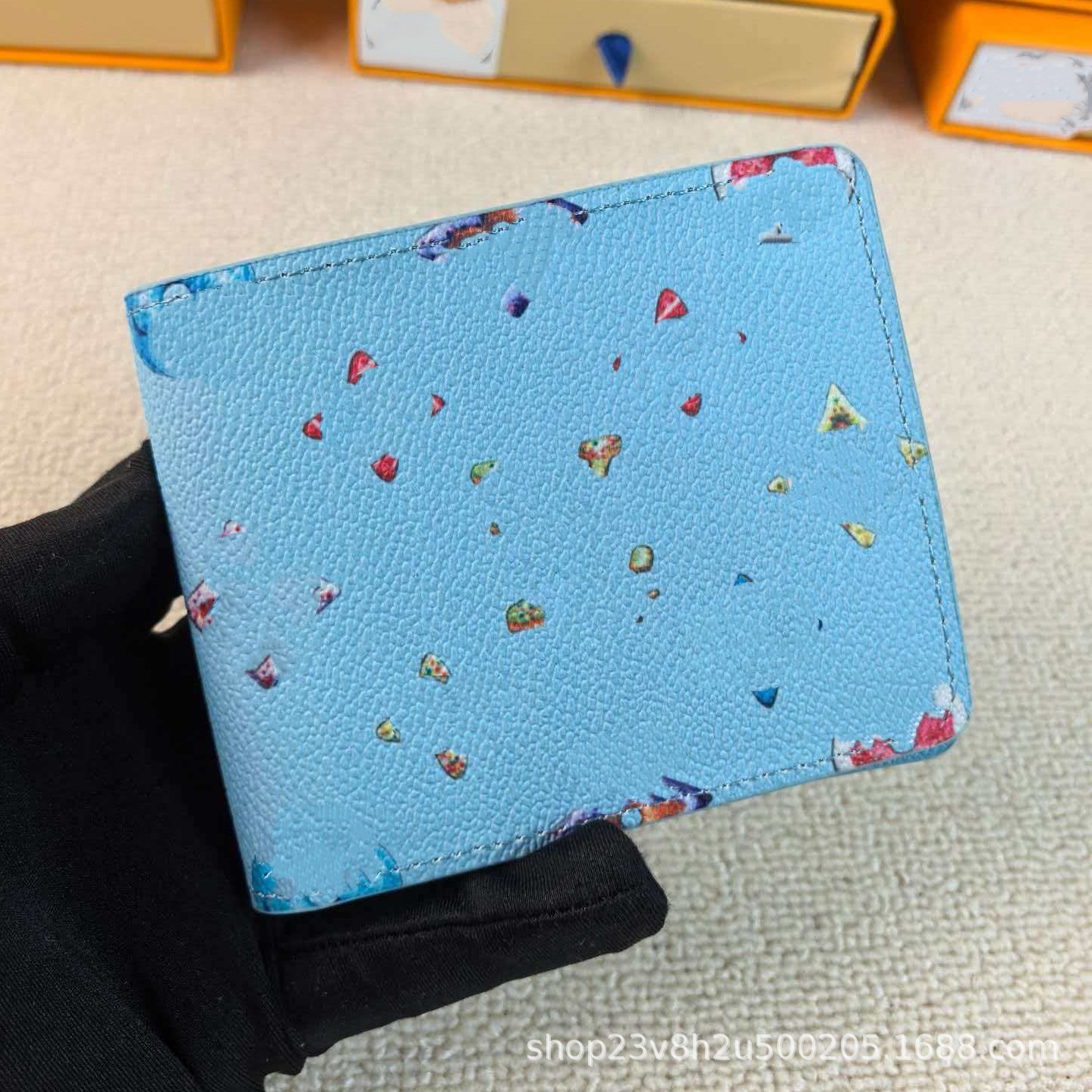 驴钱包卡包丝印卡通护照夹真皮甜甜圈钱夹二折护照包多功能证件包