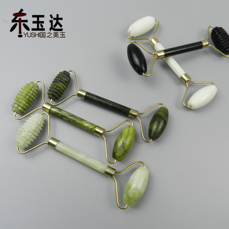 Xiuyu fabricante rodillo masaje facial belleza palo rodillo jade empuje facial ojo jade rodillo masajeador al por mayor