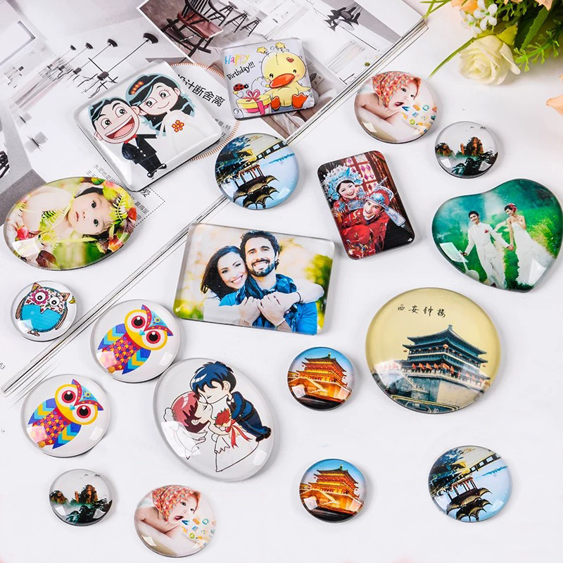 水晶冰箱贴diy定 制宝宝旅游风景照片纪念礼品水晶玻璃冰箱贴磁性