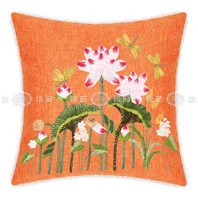 Jinhao bordado fábrica al por mayor hecho a mano bordado Cruz puntada DIY cinta bordado cojín almohada Guangzhou 04