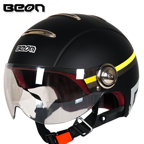 Beon Electric Bike Half Helmet Motorcycle Helmet Winter Warm Motorbike Helmets for Men and Women All Seasons Use Safety Hat Lightweight Harley
