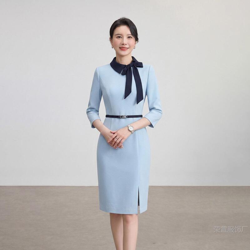 Summer Professional Dress for Women, Slim Fit, Ol Style, Suitable for Beauty Salons, Jewelry Stores, Hotel Front Desk Reception Workwear Summer Professional Dress for Women, Slim Fit, Ol Style, Suitable for Beauty Salons, Jewelry Stores, Hotel Front Desk Reception Workwear
