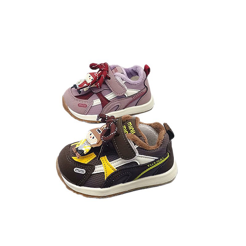 22-26 Hombres y niñas zapatos deportivos de moda infantil de algodón 2025 primavera y otoño nuevos zapatos casuales de chicas zapatos de plancha suave