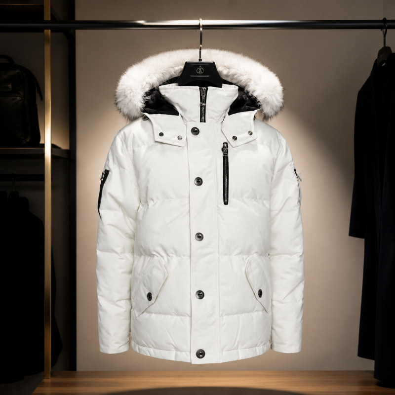 Silver Scissors 06 Men's Model 05 Women's Model Down Jacket Winter Fox Fur Collar Warm MooseDownjacke