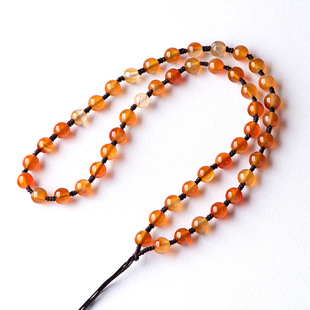 Natural red agate bead chain pendant woven lanyard round bead sweater chain men's and women's jade necklace direct wholesale