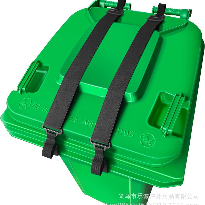 Outdoor adjustable trash can strap trash can lid lock seat belt trash can lid strap