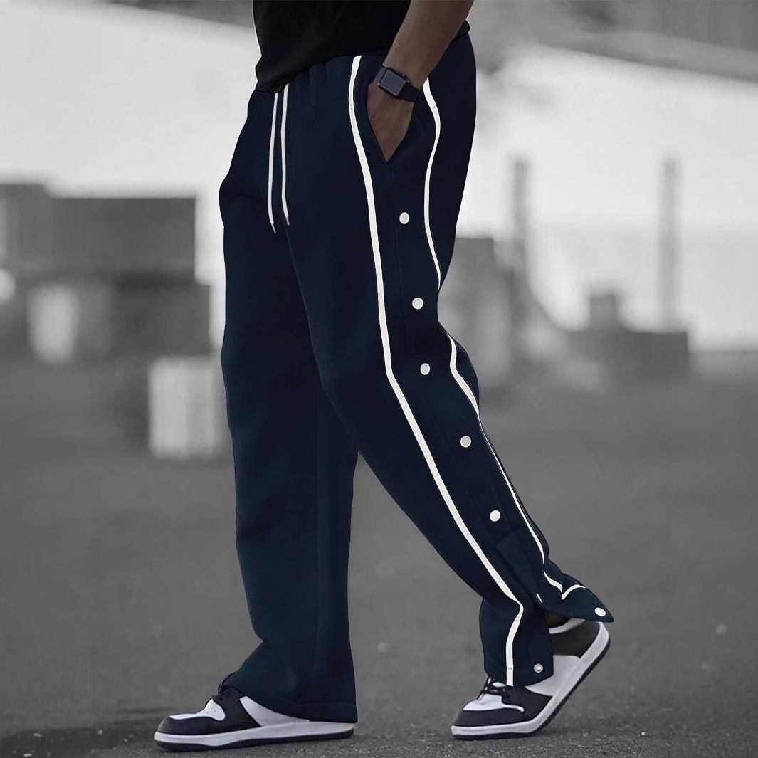 Ropa de hombre transfronteriza, pantalones casuales de hebilla de nuevo estilo, pantalones casuales de estilo retro, pantalones casuales de pie