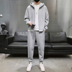 潮布男性衛衣セット足衛ズボン長袖スポーツセットクロスボーダー卸売り帽子コートカジュアル服