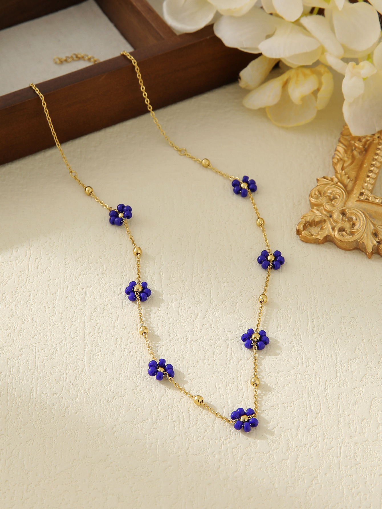 Holiday, Daily Occasion Wholesale Jewelry Simple Style Flower 304 Stainless Steel Plating Necklace Cable Chain