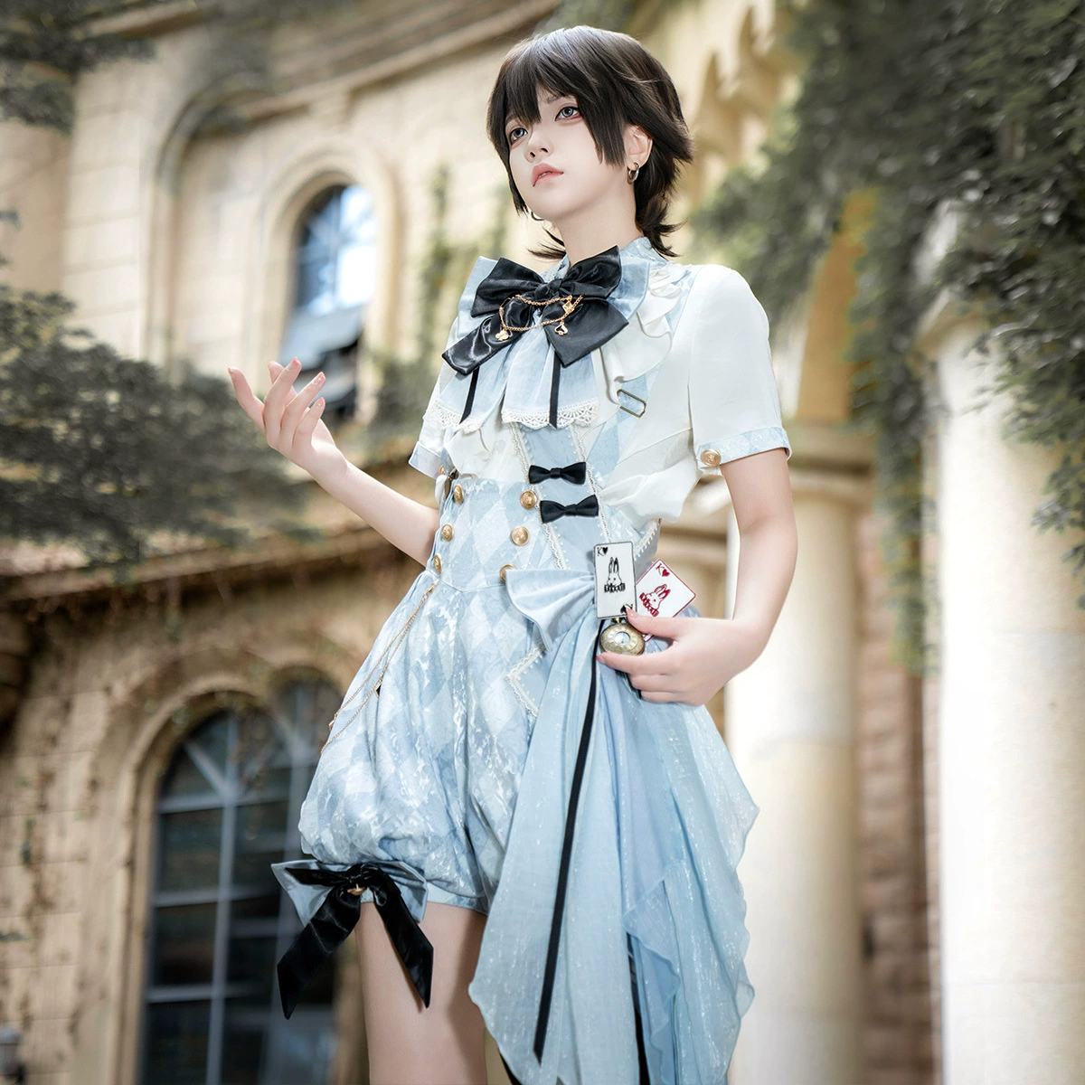 Женская рубашка Bear Doujiang Original Time and Space Alice Lolita с цветочным принтом на бретельках, комбинезон, повседневный костюм 7270