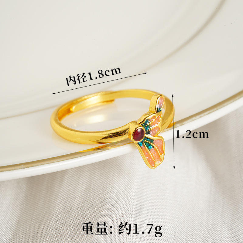 Vietnam Shajinshan Wild Tea Butterfly Collar Moda femenina Advanced Sense Ventana vacía Esmalte Butterfly Juego exquisito de tres piezas con accesorios