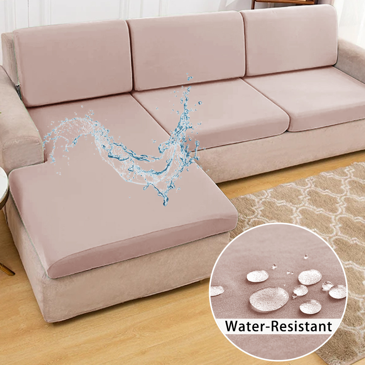 Amazon color sólido elástico 75D seda de leche impermeable sofá cojín cubierta universal todo incluido sofá gaza cubierta de sofá