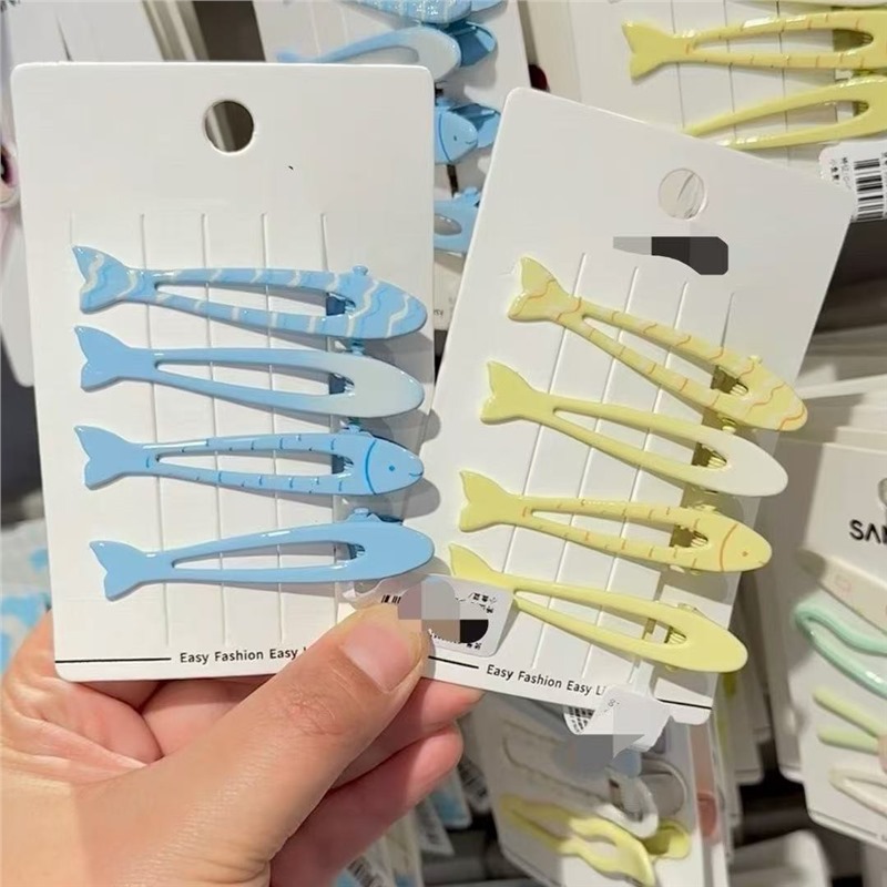 Little Red Book's New Cute and Fresh Fish Hairpin, Versatile Summer Milk Blue Sweet Niche Fish Hairpin Hair Accessory