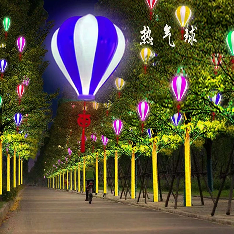 春节户外中国结大红灯笼挂件市政道路亮化热气球装饰梅桦灯饰