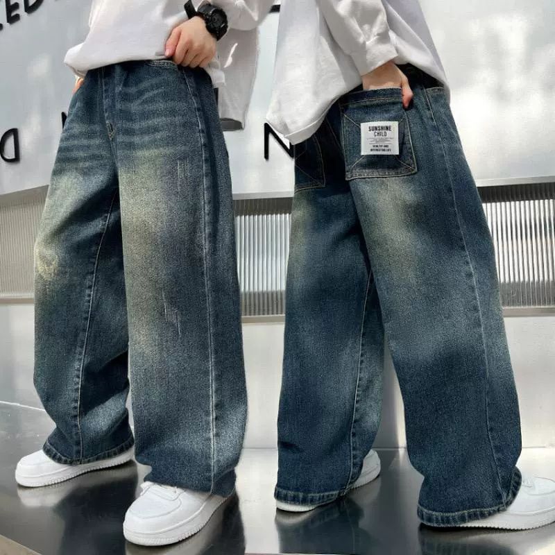 男童裤子春秋款牛仔裤2025新款儿童秋季直筒裤痞帅休闲裤百搭