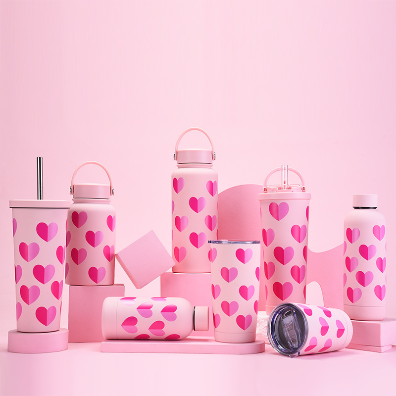248g Weight Cute Red Heart 201 Stainless Steel 304 Stainless Steel Thermos Cup 1 Piece