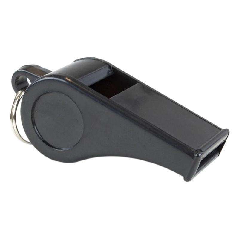 Wholesale Black Environmentally Friendly Plastic Referee Medium Kidsren's Lanyard Whistle Survival Whistle