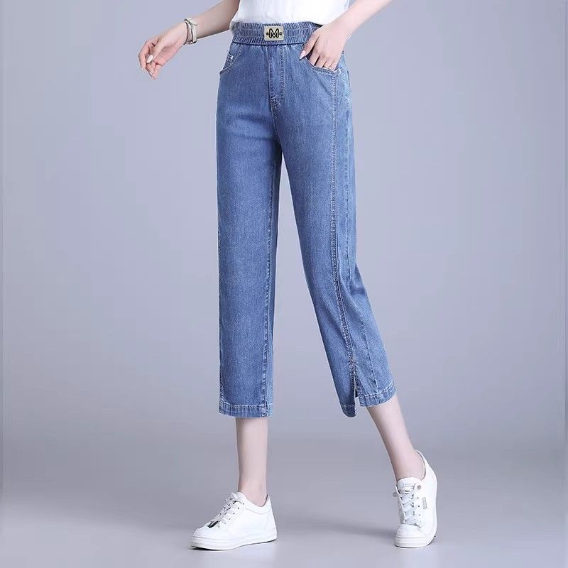 8736 블루 크롭 팬츠 고품질