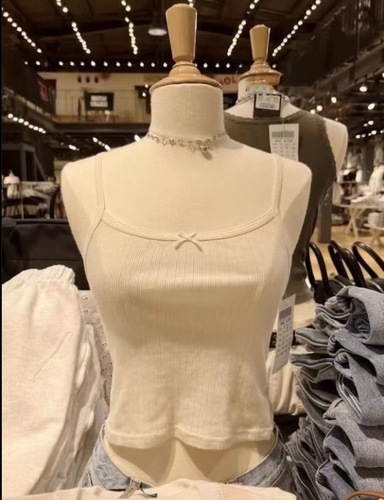 BM style new lace collar bow suspender female American hot girl style short inner vest