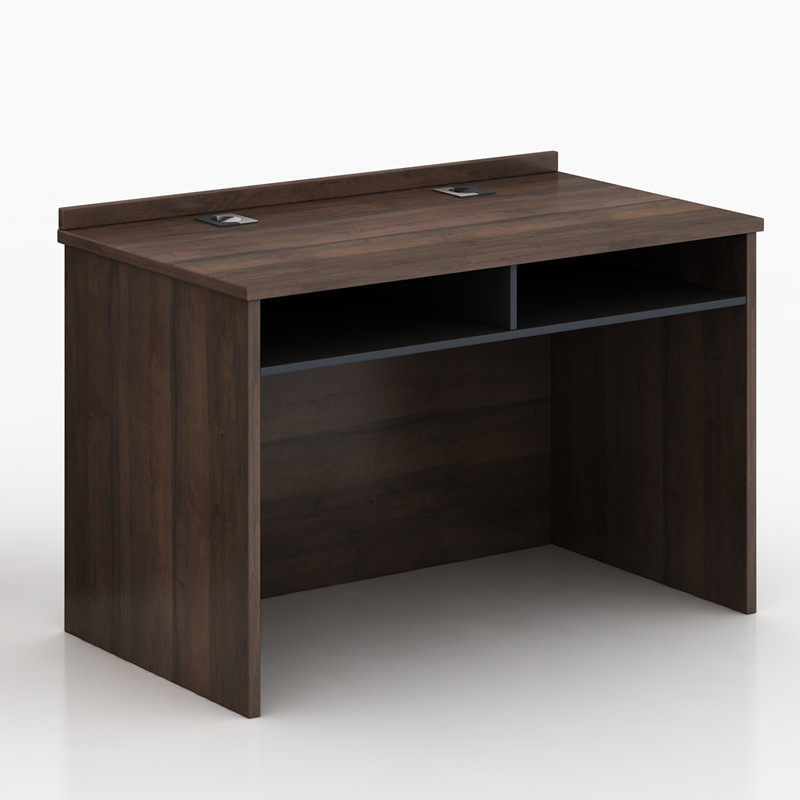 Mesa de recepción de color de nuez oscuro simple mesa de recepción de oficina mesa de recepción cajero pequeña mesa de recepción mesa de recepción mayorista