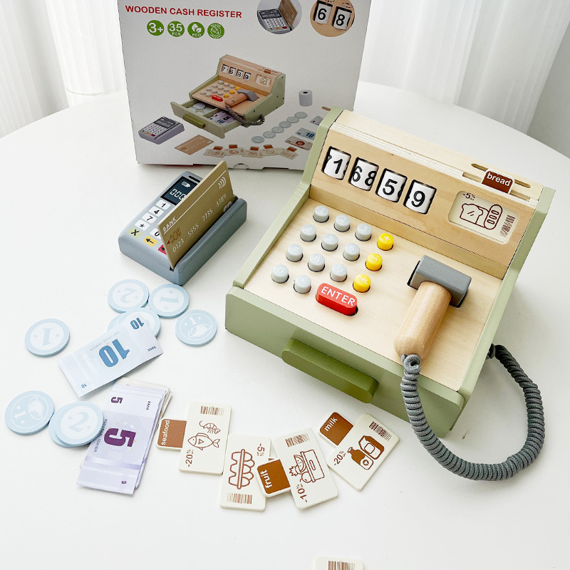 UMU Youmu Jiajia serie de juguetes de madera simulados al por mayor cubiertos de cocina bolsas de maquillaje bolsas de corte