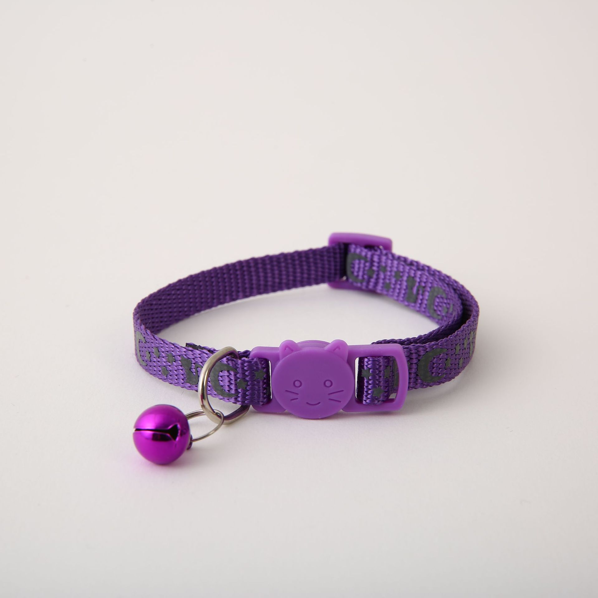 Nuevo collar de luna de estrella reflectante, collar de gato, collar de perro pequeño y medio, collar de nylon de estrella reflectante, collar de luna, explosión