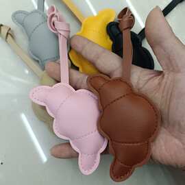 个性充棉皮质牛角包 DIY手工串珠散珠包挂钥匙挂件饰品配件材料