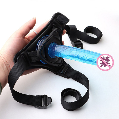 Sexy women's wearable silicone anal plug dildo leather pants simulated penis adult toys les supplies manufacturer