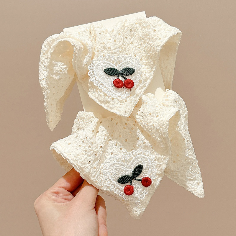 Lace Cherry toallas anillo de cabello de intestino 2025 nuevo estilo de alto nivel de cabello de cabello cuerdas de cabello adornamiento de cabello de niña dulce