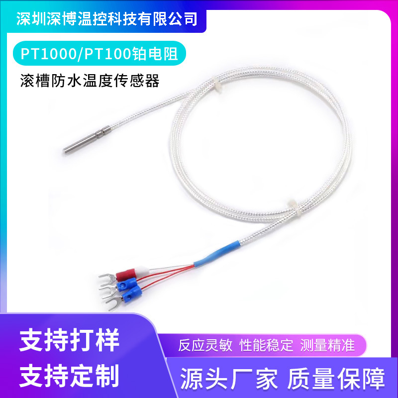 PT1000/PT100温度传感器精密铂热电阻热电偶防水防腐耐高温测温线