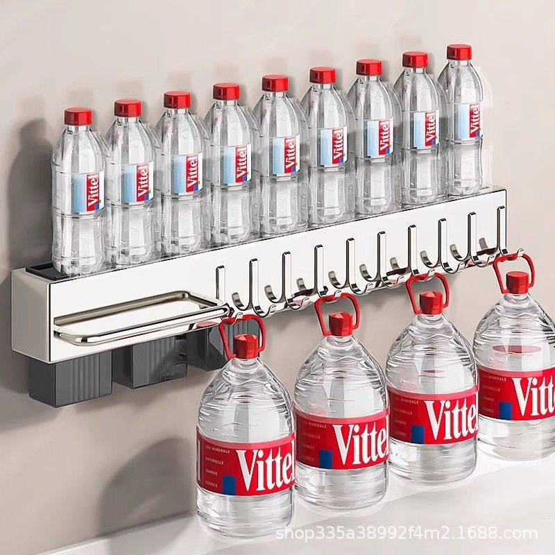 Soporte para cuchillos de acero inoxidable, estante para cuchillos de cocina, sin perforación, cuchillo de cocina multifuncional, estante de almacenamiento de palillos, estante para cuchillos de pared