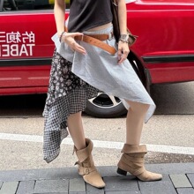 JFL37243С�ڷ������ͷ����������黨���ݰ���ȹ�ȼٷ�ƴɫ��ȹ