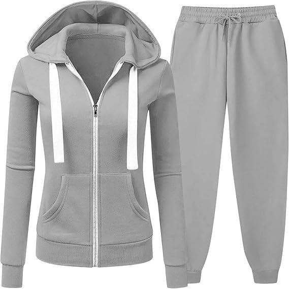 Women's Clothing Women's Solid Color Hoodie & Jogger Set – Casual Knit Sweatsuit (S-XXL, 10 Colors)_voghion.com