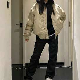 美式复古棒球服棉衣棉服女冬季新款飞行员夹克加厚外套夹棉袄