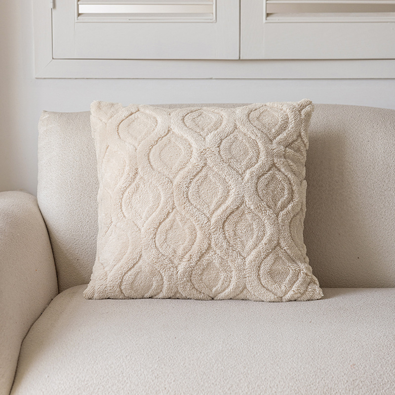 Cojín de sofá de felpa de color sólido, moderno y minimalista, para sala de estar, decoración de habitación modelo, cojín para cabecera