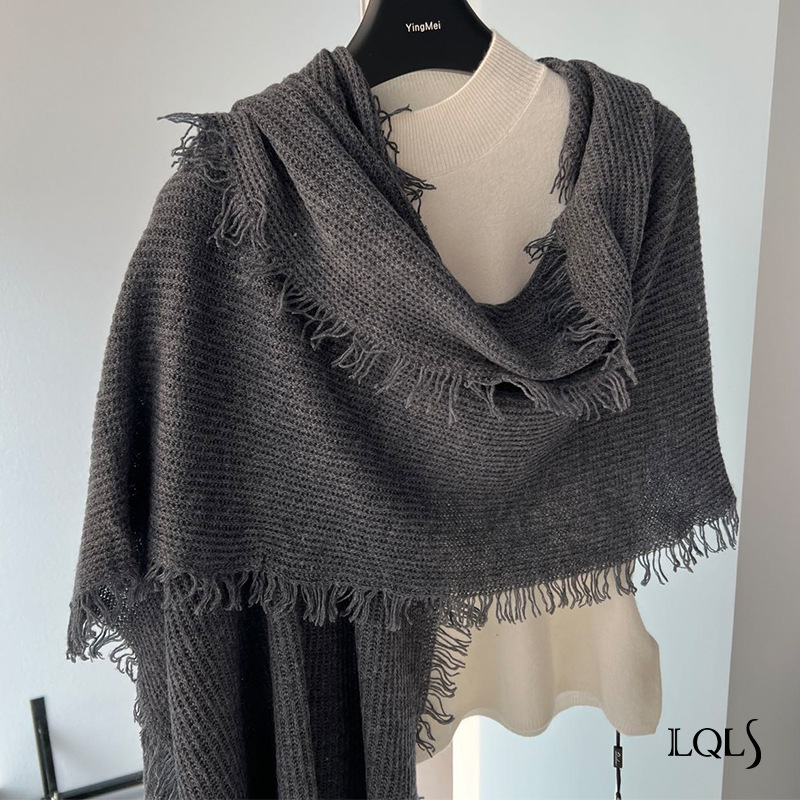 Simple~Multifunctional Knitted Shawl Large Blanket Australian Wool Wool Autumn Outer Scarf For Women Winter