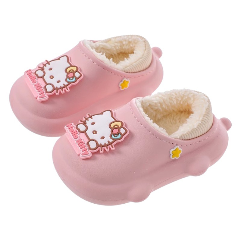 Sanrio niños Zapatillas de algodón nuevo invierno niños y niñas interior casa bebé suave Fondo cálido felpa Zapatillas de algodón