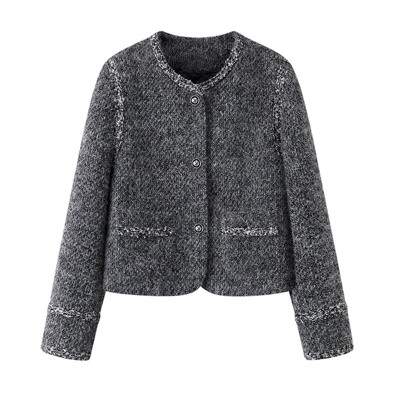 Зимнее короткое шерстяное пальто, хлопковая куртка, стиль Chanel