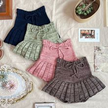 现！25秋冬Misha&Puff儿童针织半身裙保暖女童裙裤手工针织钩花