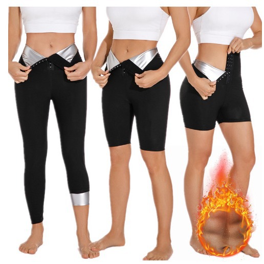 Fully coated high-waisted three-quarter length tummy control pants, hip lift, five-quarter length button-down sweat pants, tight-fitting waist-slimming sweat pants wholesale