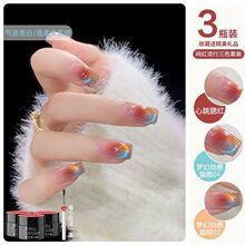 网红显白碎钻猫眼指甲油胶2025新款流行腮红三色甲油胶美甲店专用